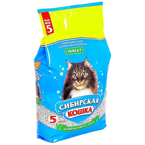 Сибирская кошка эффект наполнитель впитывающий для туалета кошек (5 л + 5 л)