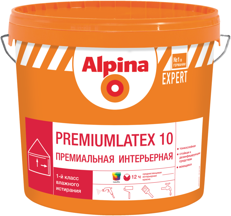 Краска акриловая Alpina Expert Premiumlatex 10 моющаяся матовая белый 10 л