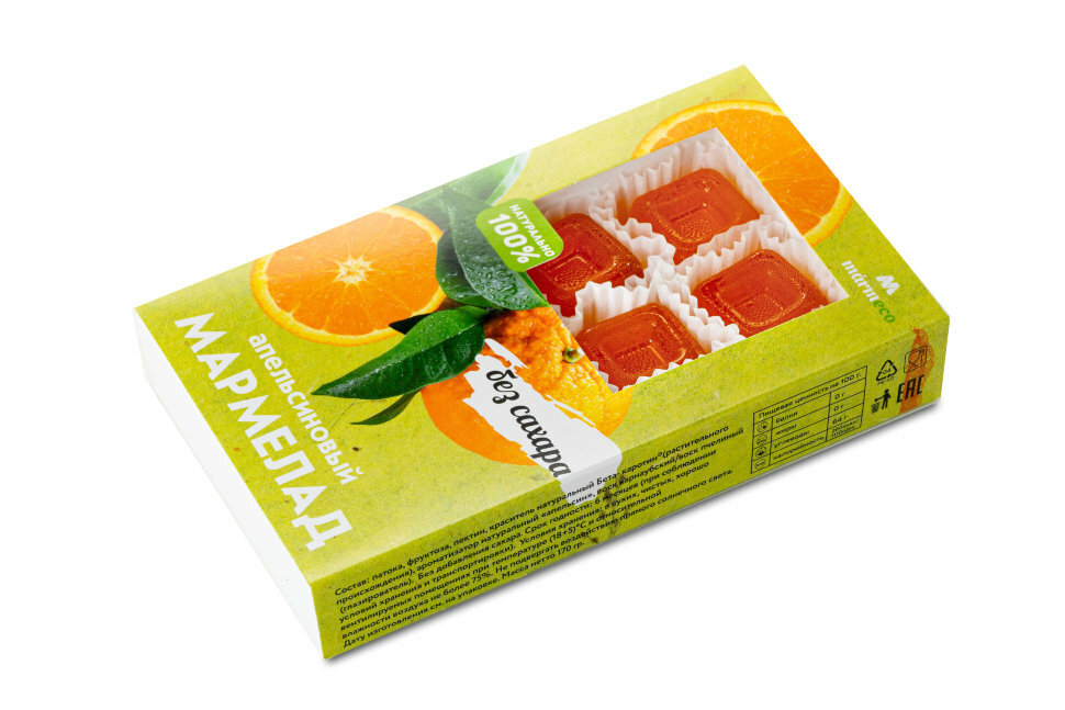 Мармелад без сахара (Апельсиновый) 170грамм - фотография № 2