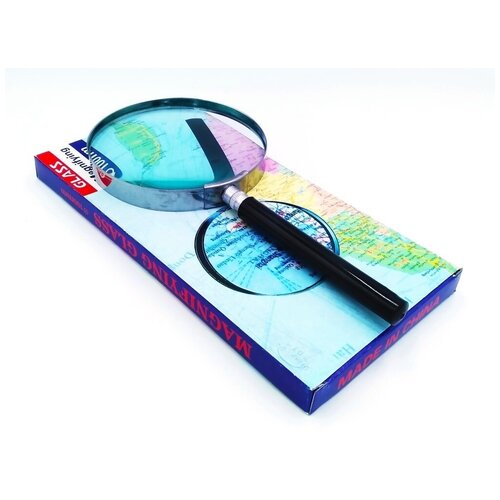 Лупа просмотровая пласт ручкаметаллстекло диаметр стекла увеличение 4х лупа увеличительная профессиональная для чтения рукоделия ручная круглая 398₽