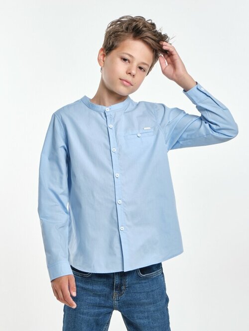 Школьная рубашка Mini Maxi, размер 128, голубой