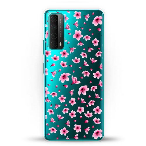 фото Силиконовый чехол цветы розовые на huawei p smart 2021 andy & paul