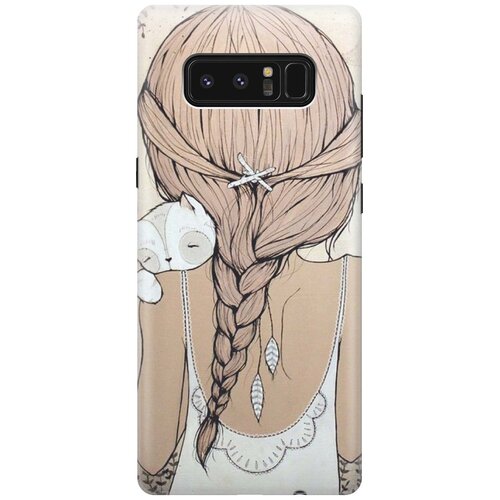 фото Cиликоновый чехол девочка в обнимку с котом на samsung galaxy note 8 / самсунг ноут 8 re:pa