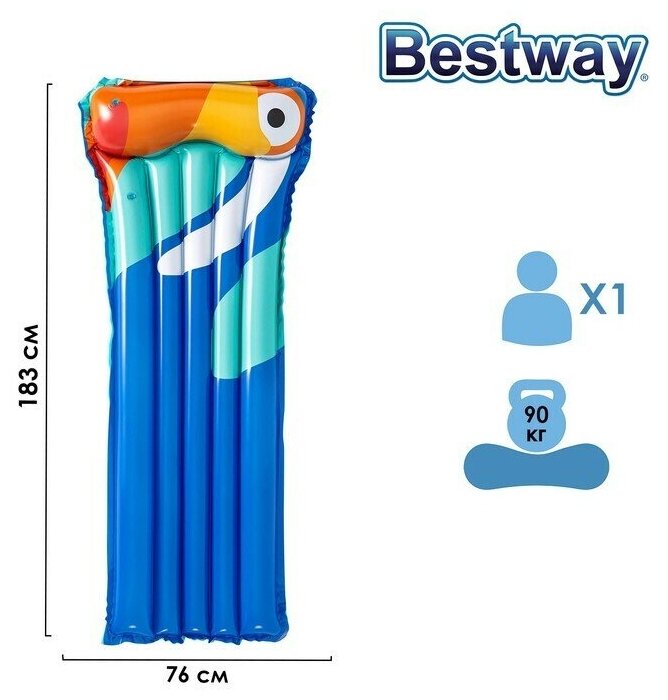 Матрас для плавания Bestway 183х76 см Цветы (44021)