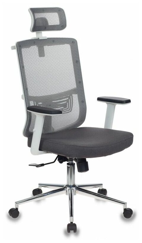 Кресло руководителя Бюрократ Mc-w612n-h темно-серый TW-04 38-417 с подголов. крестовина металл хром