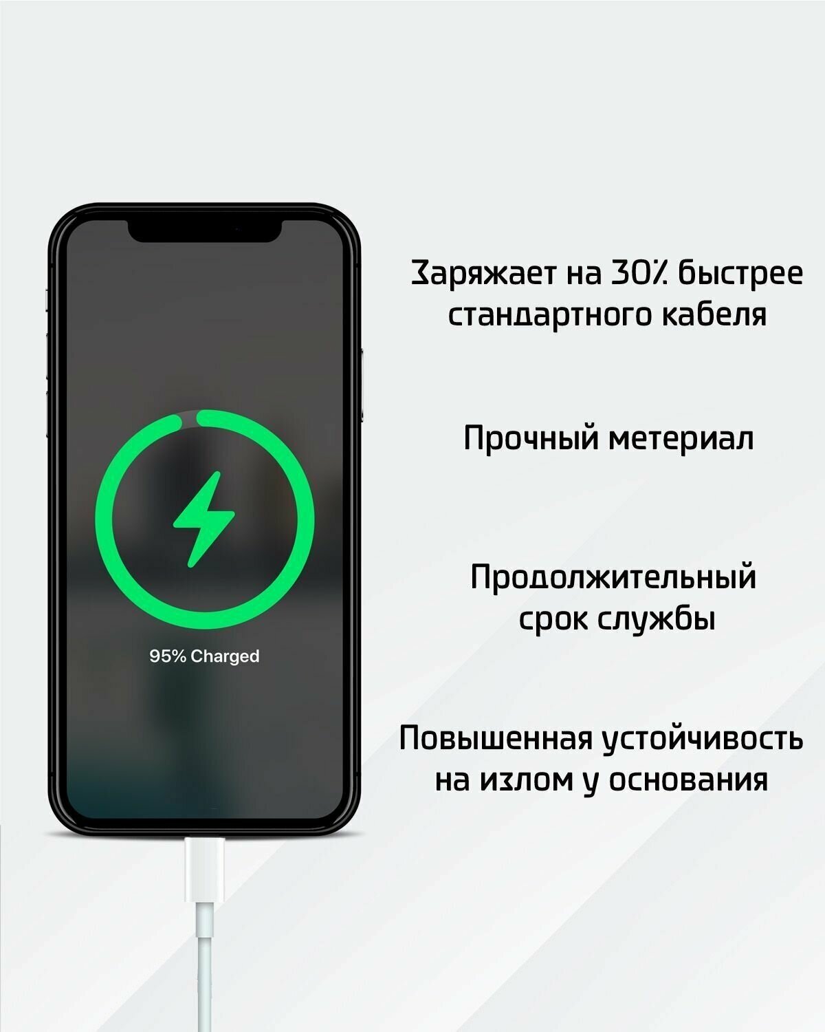 Кабель 20W Lightning - Type C/ iPhone/iPad/Кабель для Айфона/Кабель на айфон / Токопроводимость 20ватт