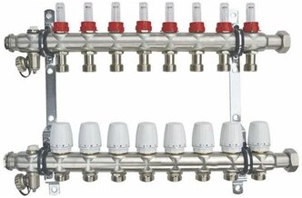 Коллектор с расходомерами в сборе TeRma на 8 выходов евроконус 3/4"