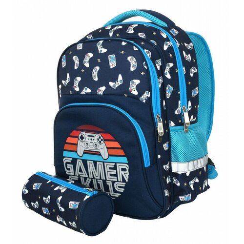 Рюкзак мягкий schoolформат Gamers, модель Soft 2+, мягкий каркас, двухсекционный, 40,5х29х14см, 17л, для мальчиков