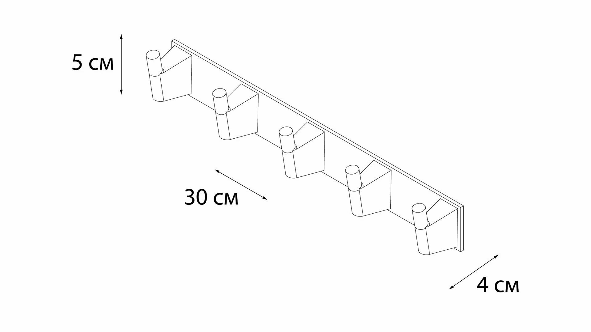 планка 5 крючков fixsen trend металл fx-97805-5 - фото №6