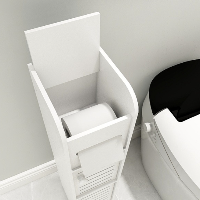 Шкаф-пенал для ванной 15,5х17х80 см, Шкаф в ванную туалет универсальный с двумя дверцами - фотография № 4
