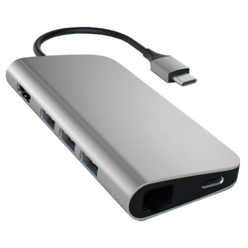 USB-концентратор Satechi Aluminum Multi-Port Adapter 4K with Ethernet, разъемов: 4, space gray usb концентратор satechi slim aluminum type c multi port adapter 4k разъемов 4 silver