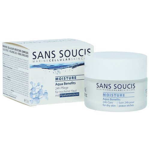 Sans Soucis Moisture Aqua Benefits Крем увлажняющий 24-часового ухода для сухой кожи лица, 50 мл
