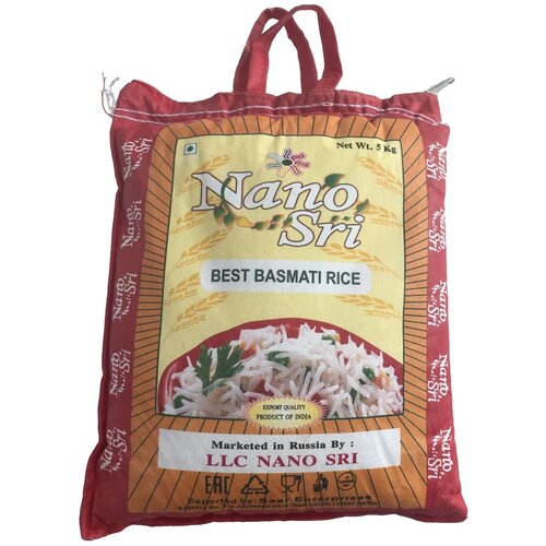 Рис басмати индийский Бест (Best) Nano Sri непропаренный, 5 кг