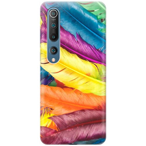 фото Re:pa накладка transparent для xiaomi mi 10 с принтом "разноцветные перья"