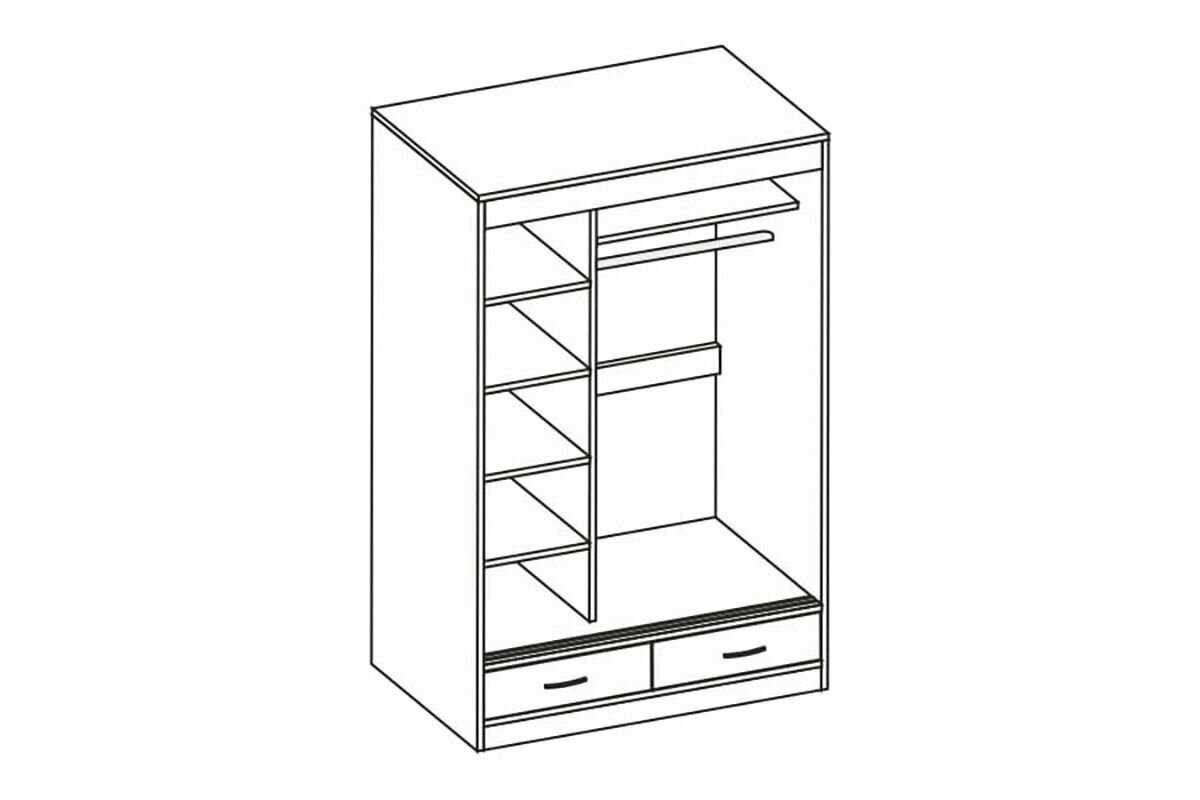 Шкаф-купе с ящиками 150х220х59, арт. 009 бодега белая - фотография № 4