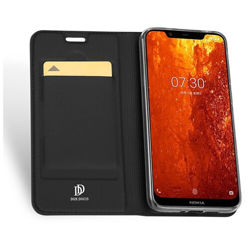 фото Чехол-книжка mypads для nokia x7 / 7.1 plus / nokia 8.1 с мульти-подставкой застжкой и визитницей черный