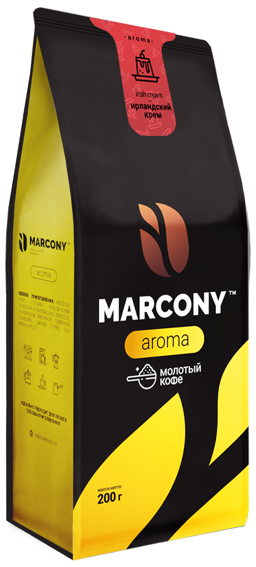 Кофе мол. MARCONY AROMA со вкусом Ирландского крема (200г) м/у - фотография № 3