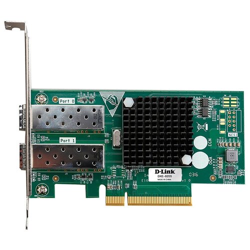 Адаптер D-Link DXE-820S/A, зеленый d link dxe 820s a1a сетевой pci express адаптер с 2 портами 10gbase x sfp