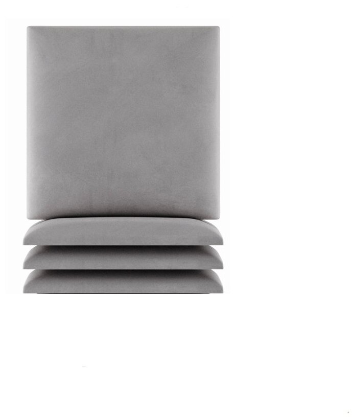 Мягкие самоклеящиеся панели Velour Gray 30 x 30 (4 шт) - фотография № 2