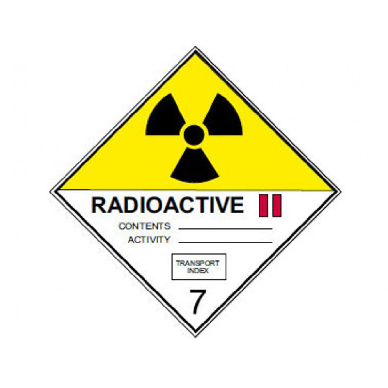 Наклейка Класс 7. Категория Il, Радиоактивные вещества 300 х 300 мм