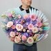 Авторский нежный букет с герберами, пионовидными розами, дельфиниумом и маттиолой. Букет 281 Kimbirly Flowers