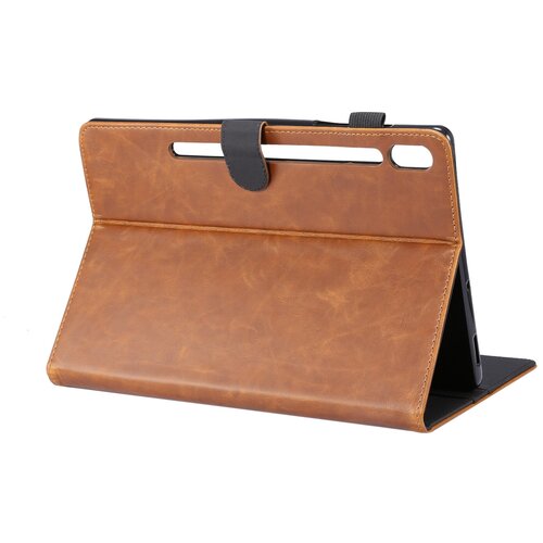фото Чехол-книжка mypads для samsung galaxy tab s6 10.5 sm-t860 / t865 из качественной импортной кожи с мульти-подставкой и визитницей коричневый