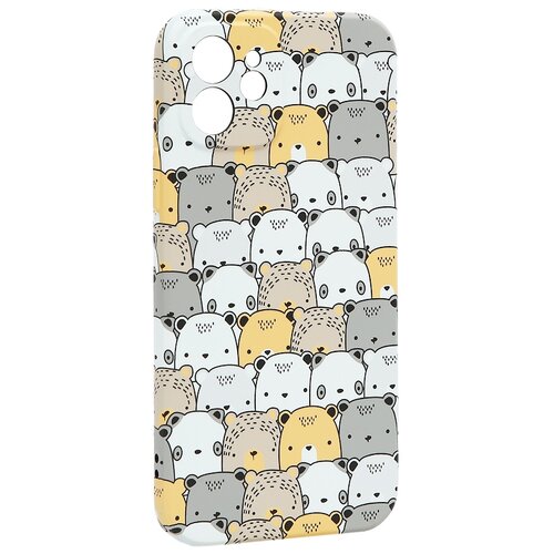 фото Чехол-накладка силикон luxo для iphone 12 (6.1") 0.8мм с флуоресцентным рисунком мишки