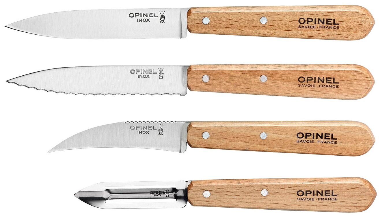   4  Opinel Natural 4 Essentials Knives Box Set