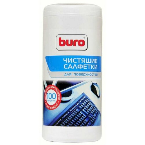 Buro Чистящие салфетки Buro BU-Asurface для поверхностей туба 100шт влажных buro сухие чистящие салфетки bu udry безворсовые 20шт 817443