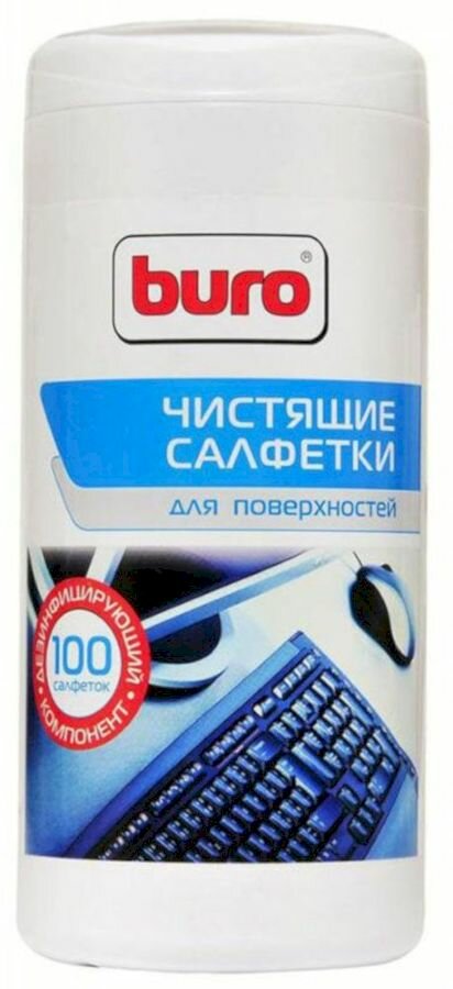 Салфетки Buro (BU-Asurface) для поверхностей туба 100шт влажных