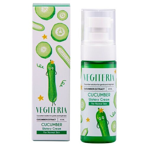 Vegiteria Cucumber Watery cream for normal skin Увлажняющий крем для лица для нормальной и комбинированной кожи, 45 мл