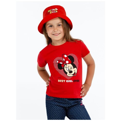 фото Футболка детская «минни маус. best girl ever», красная, на рост 106-116 см (6 лет) disney by 111