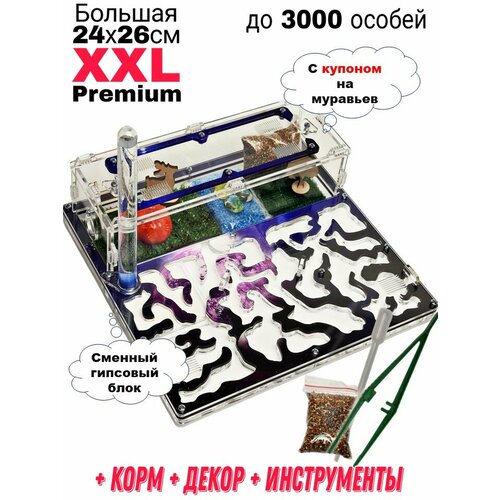 Большая муравьиная ферма XXL Premium 24*26см Полный комплект Космос