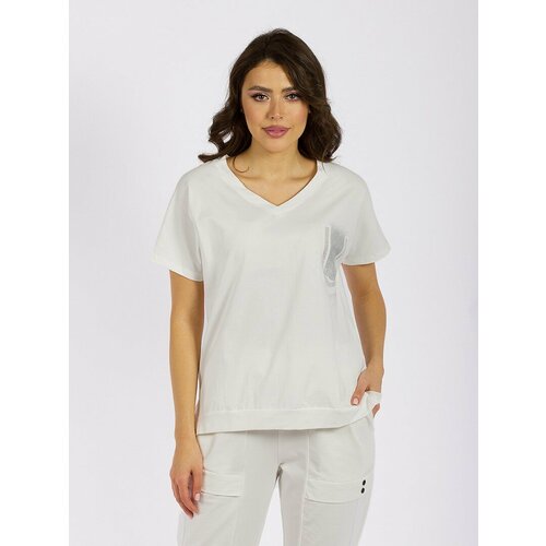 фото Футболка dairos, хлопок, капюшон, размер s, серебряный, белый