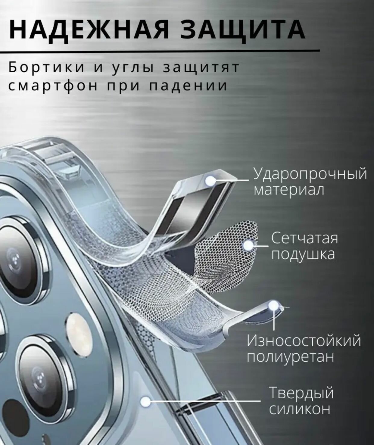 Чехол MagSafe для iPhone 13 Pro / силиконовый / прозрачный