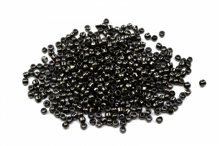 Кримпы (бусины зажимные) 15х15мм отверстие 1мм цвет черный латунь 35-021 5г (около 800шт)