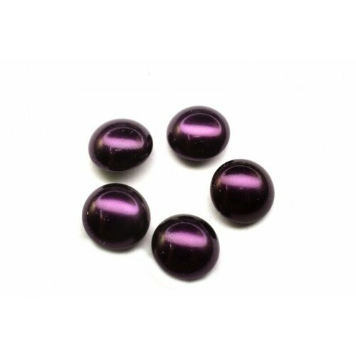 glass pearl cabochon 14мм цвет 70986 античная латунь 756 036 5шт Glass Pearl Cabochon 8мм, цвет 70979 Purple, 756-008, 5шт