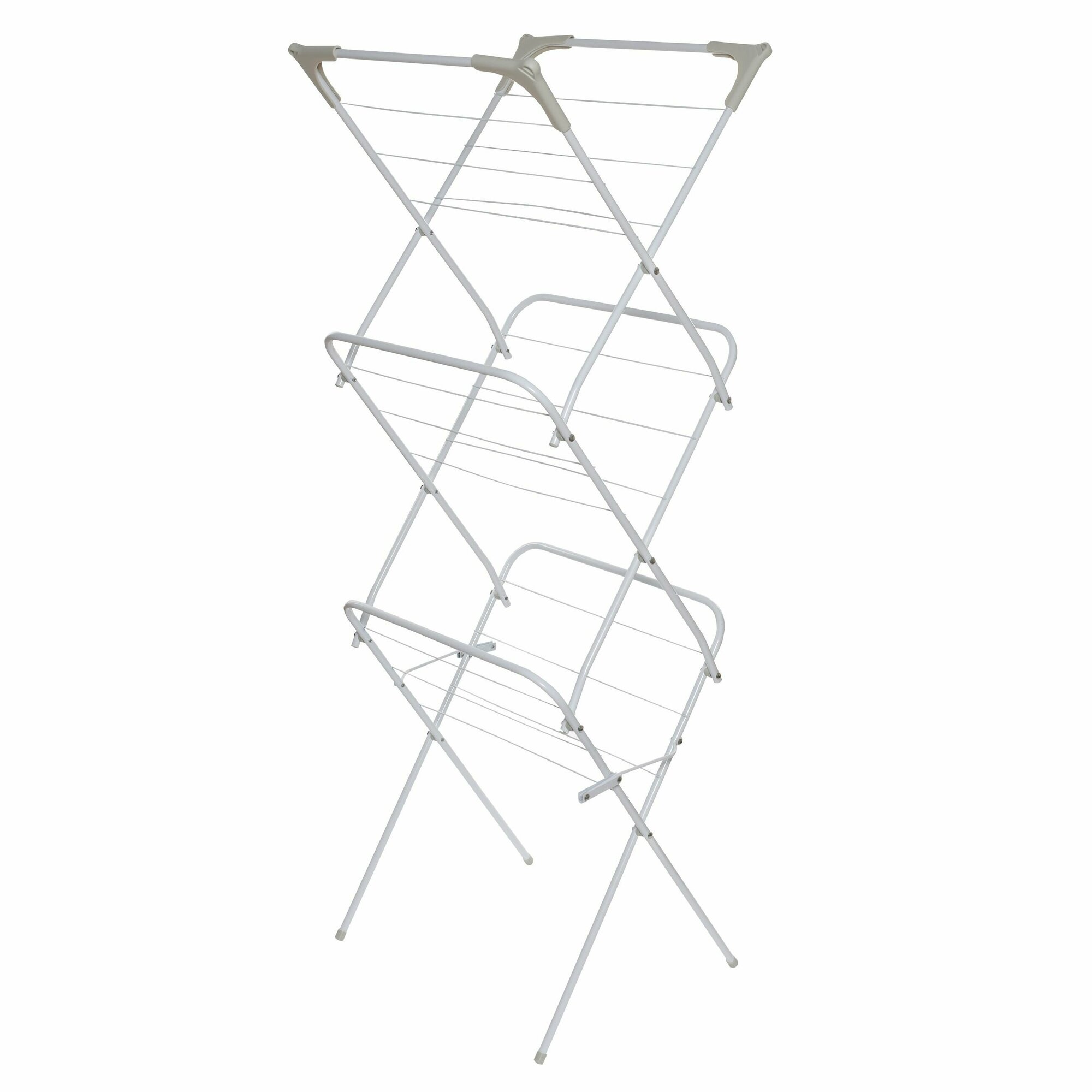 фото Сушилка для белья напольная, 45х132 см, 3 уровня, раскладная, металл, серая, Compact