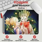 Коврик для мыши Доктор Стоун - Кохаку и Сэнку 42*29 см. Арт. KOW0717