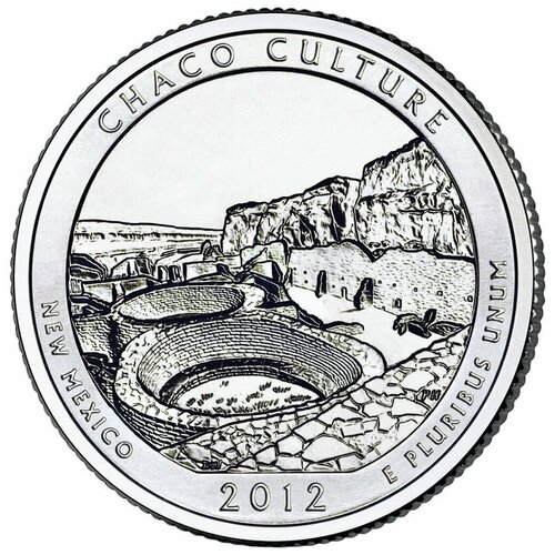 (012d) Монета США 2012 год 25 центов Чако Медь-Никель UNC 015d монета сша 2012 год 25 центов денали медь никель unc