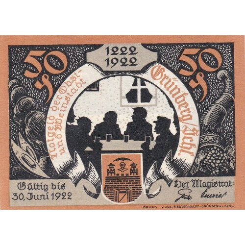 Германия (Веймарская Республика) Грюнберг 50 пфеннигов 1922 г. (№5)