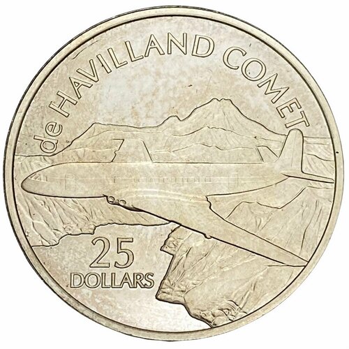 Соломоновы острова 25 долларов 2003 г. (Самолёты - de Havilland Comet) (Proof) клуб нумизмат монета 5 долларов либерии 2003 года серебро иоанн павел ii