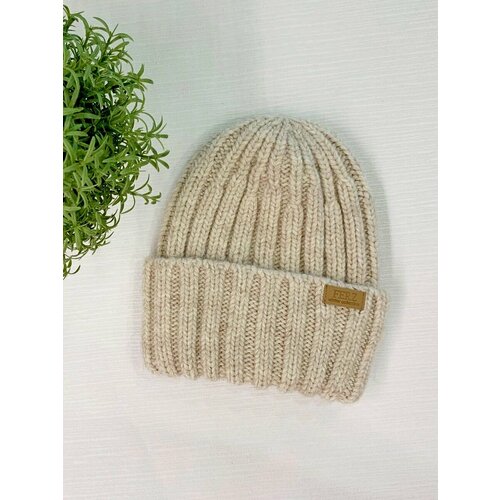 фото Шапка бини ferz тиффани, размер 56/58, бежевый