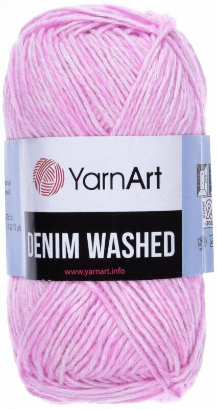Пряжа YarnArt Denim Washed Ярнарт Деним Вошд Объемная, 906 светло-розовый, 50 г, 130 м, смесовая, 1 шт