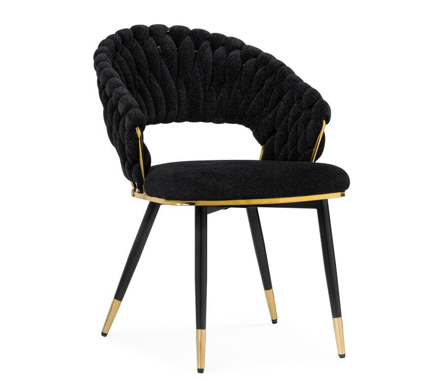 фото Стул на металлокаркасе Woodville Rakel black / gold