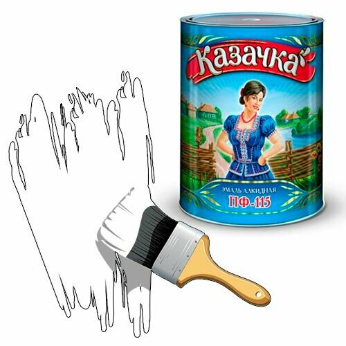 фото Эмаль ПФ-115 белая 1,9 кг. "Казачка"