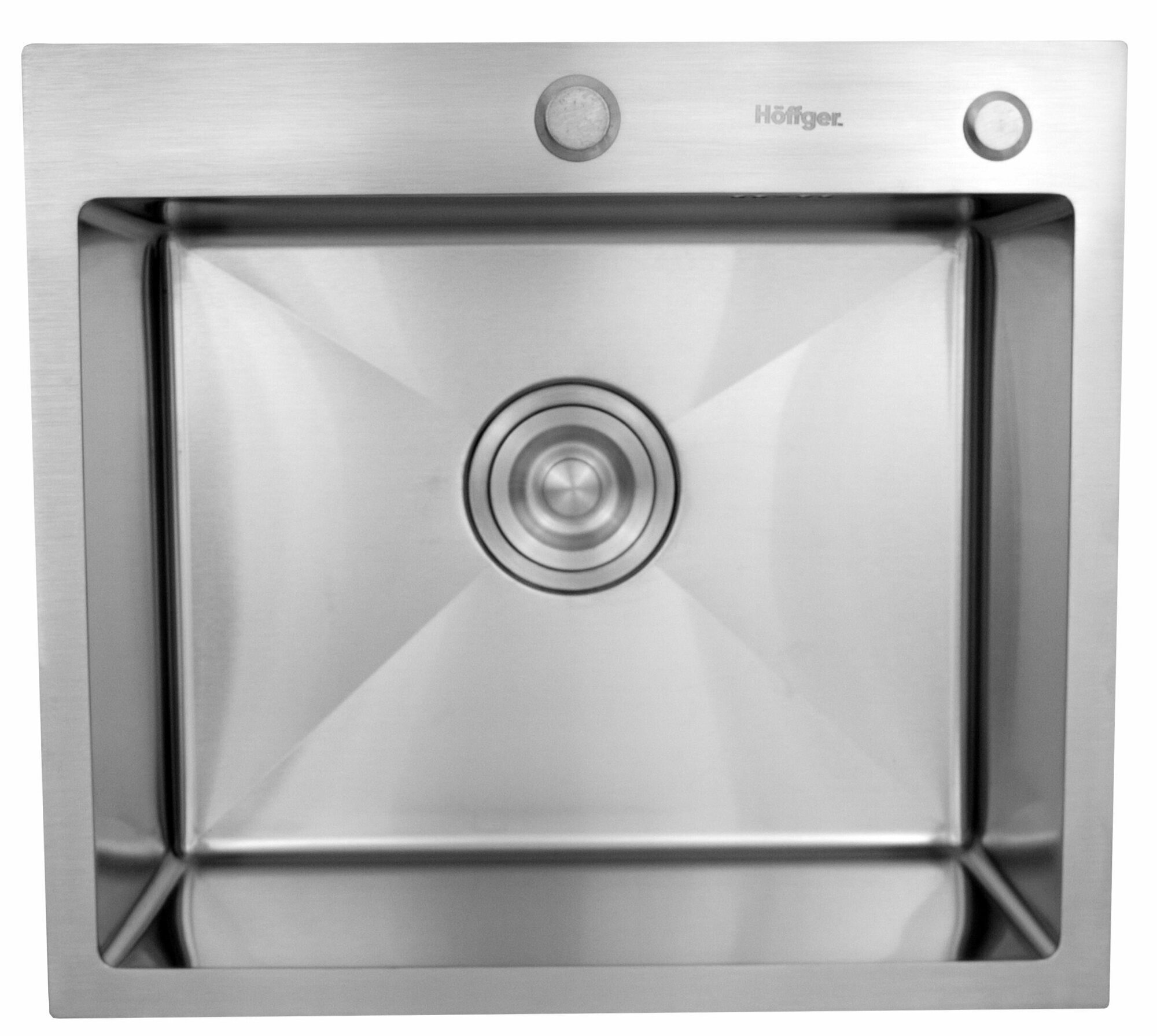 фото Мойка для кухни, 50х45 Hoffger (Германия), врезная, из нержавеющей стали SUS304, Satin