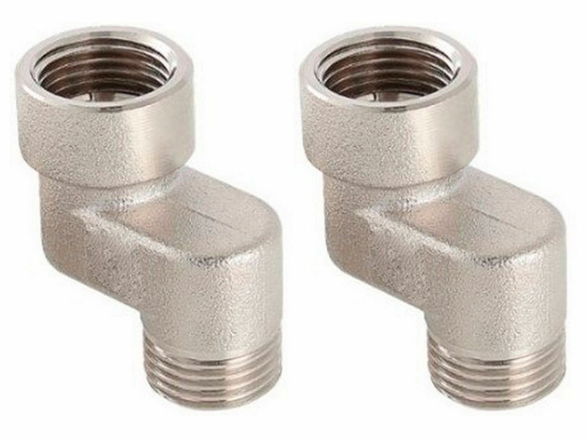 фото Никелированный эксцентрический переходник, латунный 1/2" вн./нар. 20мм (пара) TIM XL202FM