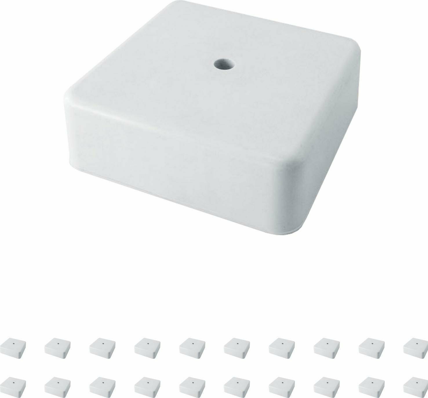Коробка распределительная TDM КР 75х75х28 ОП квадратная для открытого монтажа IP40 белый (комплект из 20 шт)