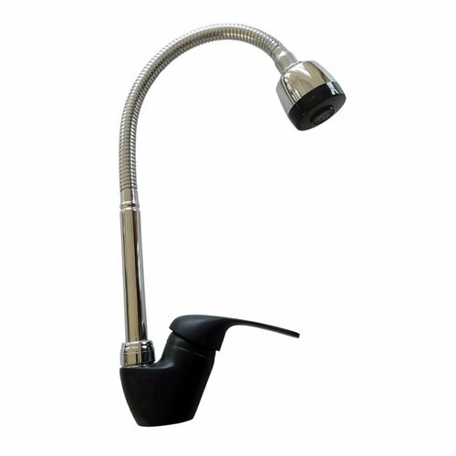 Смеситель для кухни Corsa Deco Spin Black черный с гибким изливом однорычажный (966388)